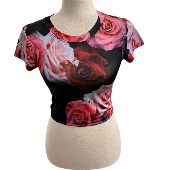 Silence + Noise URBAN OUTFITTERS Floral Y2K Crop Top - Picture 2 of 16